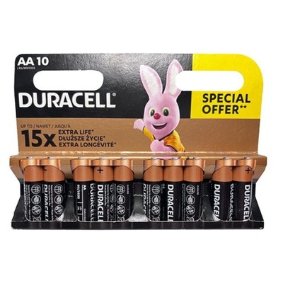 Bateria alkaliczna, AA, 1.5V, Duracell, blistr, 10