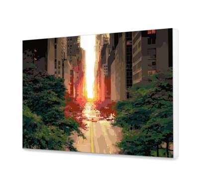 Obraz Zachód słońca w Nowym Jorku Malowanie 30x40