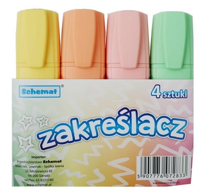 ZAKREŚLACZE PASTELOWE 4 sztuki