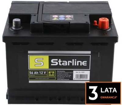 АККУМУЛЯТОР STARLINE 12V 56AH 480A P+ RAD-OM