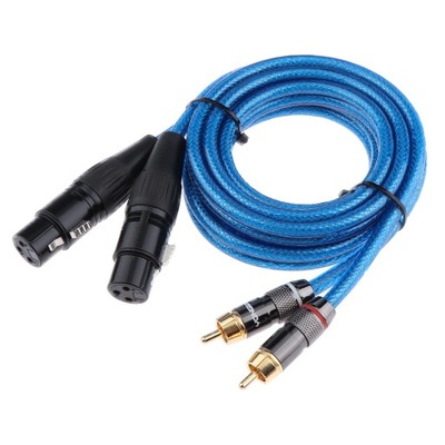 2 XLR żeńskie na 2 męskie przedłużacze audio 150 cm