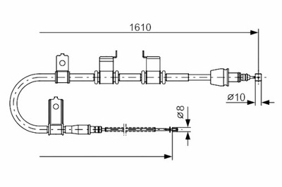 ТРОС ТОРМОЗНОЙ РУЧНОГО ЗАД L HYUNDAI GETZ 1.1-1.6 09.02-12.10 BOSCH