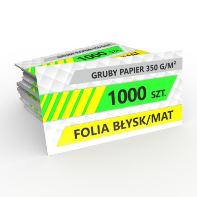 Wizytówki 1000 sztuk Folia błysk/mat