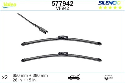 VALEO WIPER WIPER BLADES 2 PCS. VF942 SILENCIO XTRM 650 380MM RENAULT  