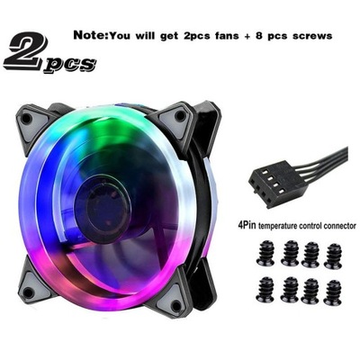 2PCS Colorful-4PIN PC Desktop Computer Case Co Fan