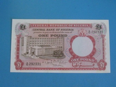 Nigeria Banknot 1 Pound 1967 !! P-8 UNC-