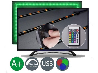 TAŚMA LED RGB | USB Z PILOTEM 2M PODŚWIETLANIE TV