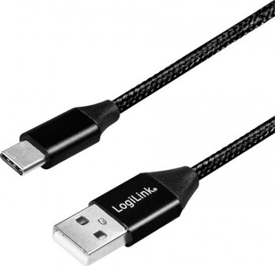 LogiLink USB-A - USB-C 0.3m w oplocie czarny