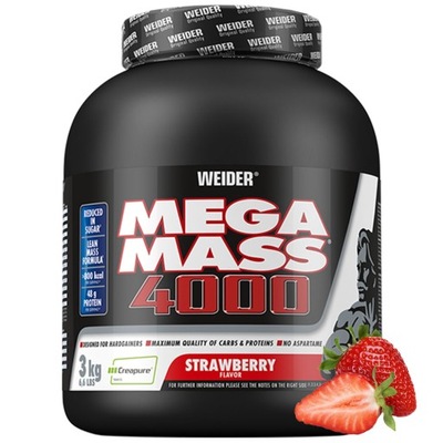 Weider Mega Mass 4000 3 kg - Truskawka | Mass Gainer