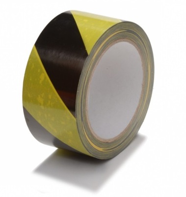 Taśma PVC ostrzegawcza Żółto-Czarna 50mm/33m