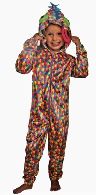 Kolorowy kombinezon dla dziecka piżama strój Gekon