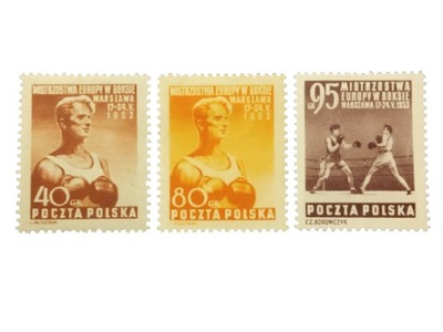 POLSKA Fi 664-666 ** 1953 Mistrzostwa Europy w boksie