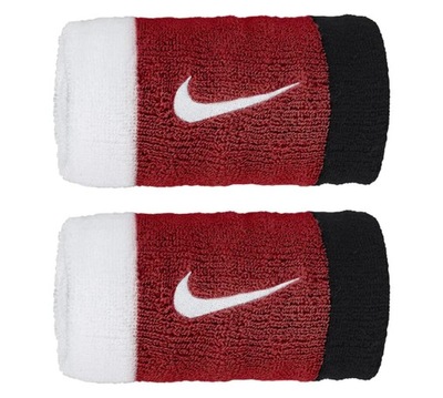 Frotka na rękę Nike Swoosh Doublewide Wirstbands white/university red/black