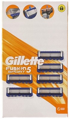 Wkład do maszynki Gillette FUSION5 SPORT 6 szt Z TRYMEREM !!!