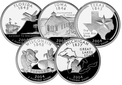 USA 25 centów 2004 rocznik - seria stany