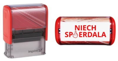 Pieczątka z napisem NIECH SPIER****
