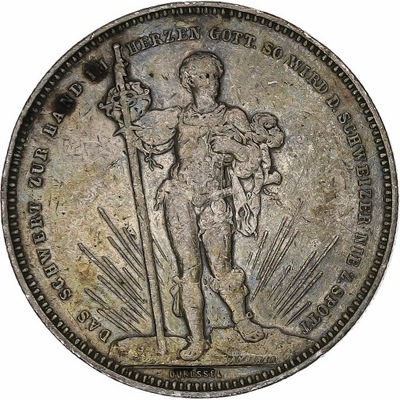 Moneta, Szwajcaria, 5 Francs, 1879, Basel, VF(20-2