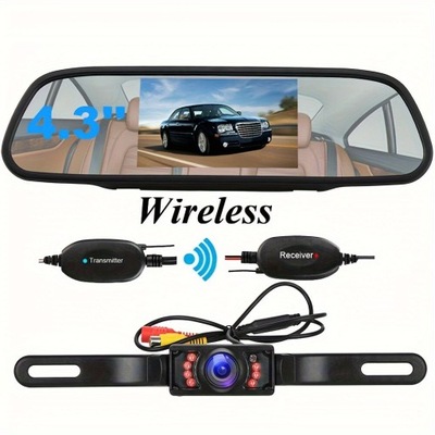 Wireless Backup Camera Car 7LEDs Reversing Vehicle Rear View Mirror 
