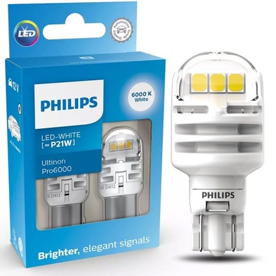 PHILIPS LUZ DIODO LUMINOSO LED P21W BLANCA ULTINON PRO6000  