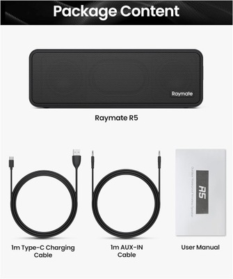 GŁOŚNIK BEZPRZEWODOWY BLUETOOTH RAYMATE R5