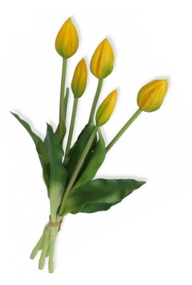 Tulipany silikonowe bukiet do wazonu żółty