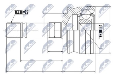 Шарнір nap.z nty ford ranger 98-01 w:34z z:27z фото №1