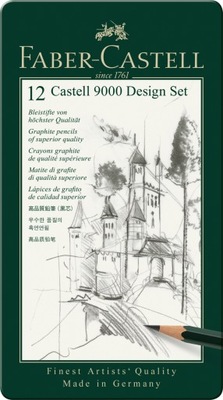FABER-CASTELL Zestaw ołówków ołówek 12 szt Design opakowanie metalowe