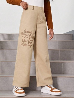 Shein spodnie jeansowe karmelowe 140cm