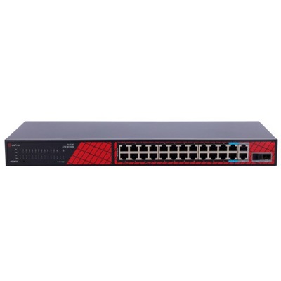 SWITCH HIPOE do CCTV 24x POE 100Mbps +2x Gigabit Uplink 2x SFP 300W RACK 1U