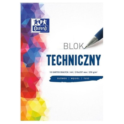 Blok techniczny A4/10k 250g biały OXFORD