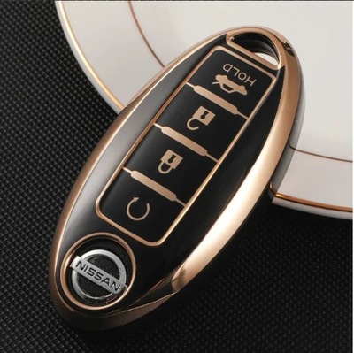 BLACK AUTO ATPU 4 BUTTON KLUCZOWY PROTECTION CAPS NISSAN SENTRA LEAF R  