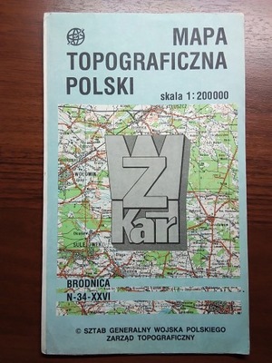 Brodnica mapa topograficzna 1991 r.