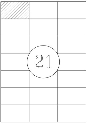 Etykiety samoprzylepne 70x42,4mm 100szt. A4 1op.