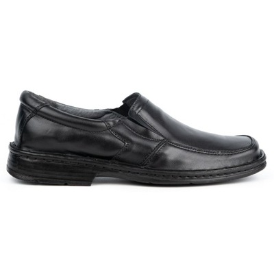 Buty męskie wsuwane skórzane 0114W czarne 41