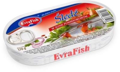 ŚLEDŹ W POMIDORACH EVRAFISH 170g