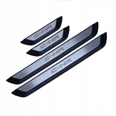 Накладки пороговые стальной защитное toyota chr c-hr фото №1
