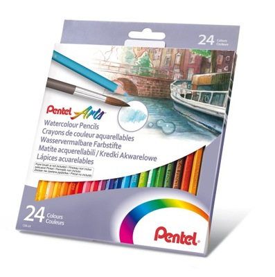 Zestaw kredek akwarelowych - Pentel - 24 kolory