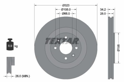 TEXTAR 92267103 ДИСКОМ ГАЛЬМІВНОЮ 
