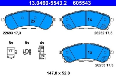 КОЛОДКИ HAM. FORD T. RANGER 20 ECOBLUE 4X4 18- ATE 13.0460-5543.2