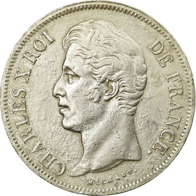 Moneta, Francja, Charles X, 5 Francs, 1830, Paris,