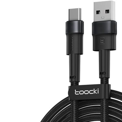 Kabel Toocki USB-A do USB-C 1m Type-C do szybkiego ładowania PD QC 3.0