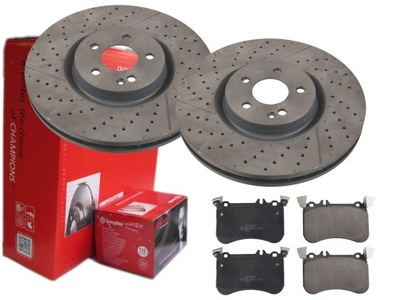 Гальмівні диски + гальмівні колодки brembo перед mercedes x166 w176 amg фото №1