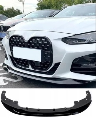 Сплиттер накладка бампера перед bmw g26 чёрный блеск фото №1