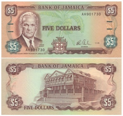 JAMAJKA 5 DOLAROW 1985 P-70a UNC