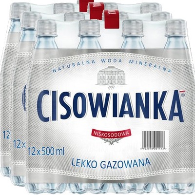 Cisowianka woda mineralna lekko gazowana niskosodowa 3x(12 x 0,5L)