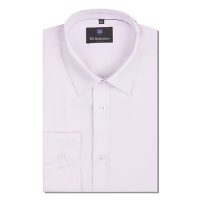 Koszula MĘSKA gładka różowa custom classic fit 46