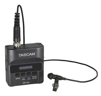 Tascam DR-10L czarny Cyfrowy rejestrator audio z mikrofonem lavalier