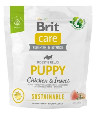 Brit Care Dog Sustainable Puppy Chicken & Insect 1kg karma z probiotykiem