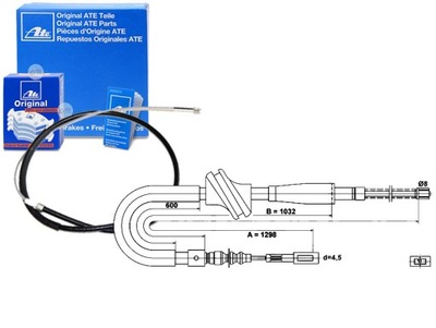 CABLE FRENOS DE MANO AUDI 80 90 1.6-1.9D 09.86-1  