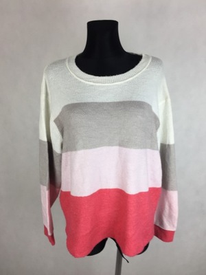 Nutmeg kolorowy sweter w pasy XXL *PW496*